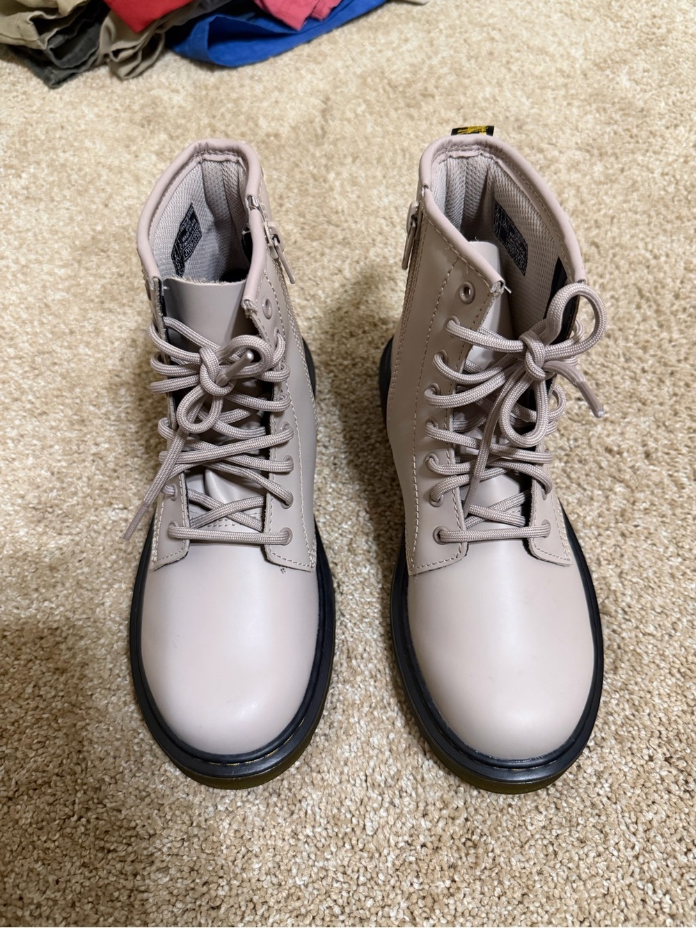 Dr Martens taupe air walk Boots new without tags size 3 eu 34 side zip comfy